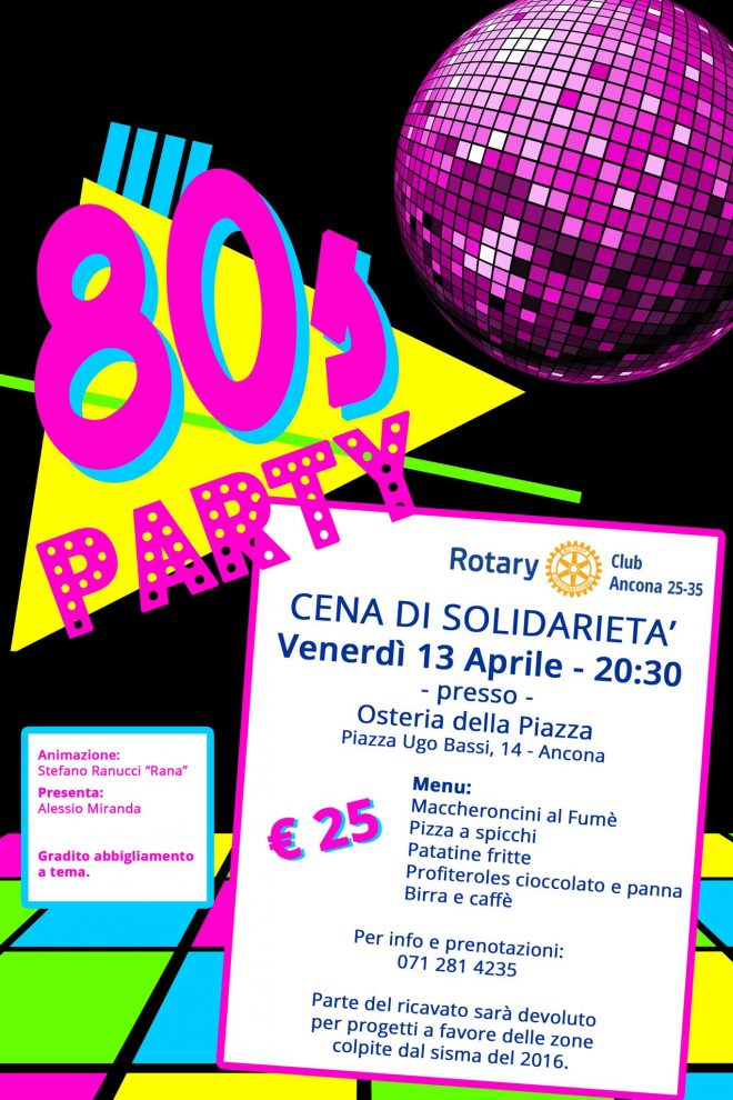 Miniatura per l'articolo intitolato:Cena di Solidarità – 80’s Party